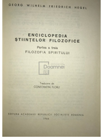 Enciclopedia stiintelor filozofice - Filozofia spiritului