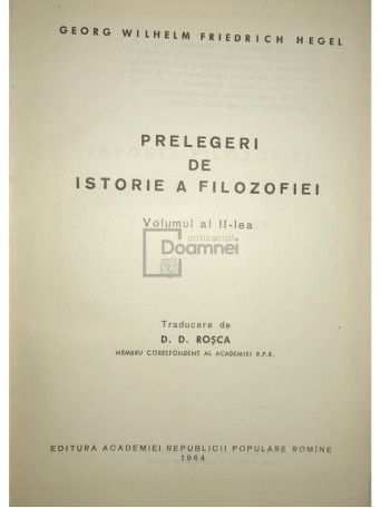 Prelegeri de istorie a filozofiei, vol. 2