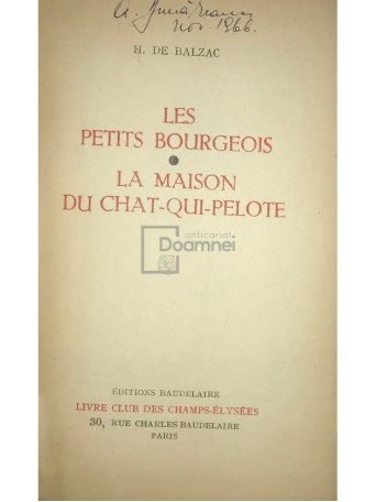 Les petits bourgeois. La maison du chat-qui-pelote