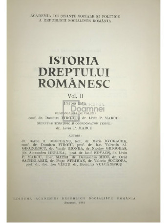 Istoria dreptului romanesc, vol. 2, partea 1