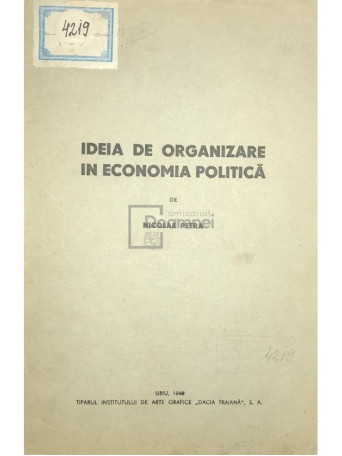 Ideia de organizare in economia politica