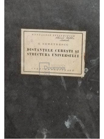 G. Demetrescu - Distantele ceresti si structura universului - 1924 - Brosata