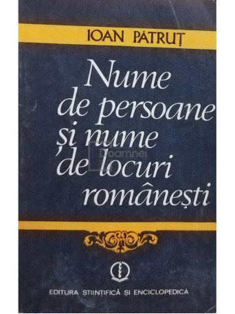 Nume de persoane si nume de locuri romanesti