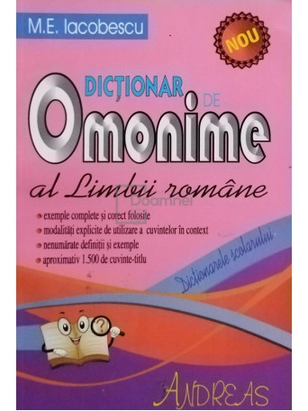 Dictionar de omonime al limbii romane