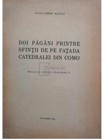 Doi pagani printre Sfintii de pe fatada Catedralei din Como (semnata)