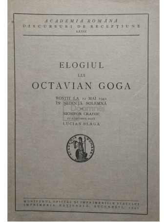 Elogiul lui Octavian Goga