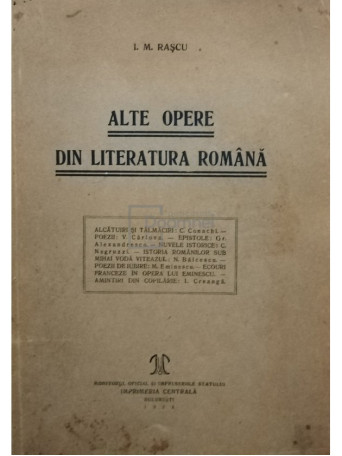 Alte opere din literatura romana