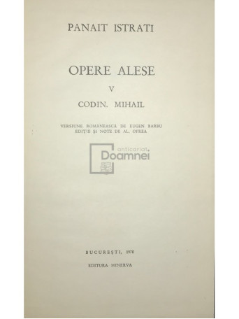 Opere alese, vol. 5 - Codin. Mihail