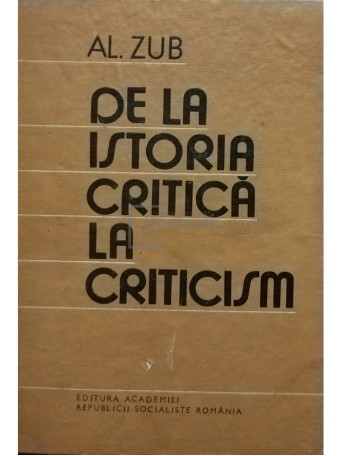 De la istoria critica la criticism