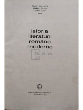 Istoria literaturii romane moderne