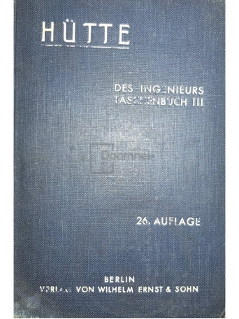 Hutte des ingenieurs taschenbuch, vol. III (1934) - 1934 - Cartonata