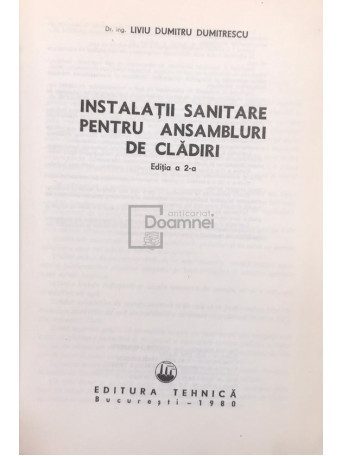 Instalatii sanitare pentru ansambluri de cladiri (ed. II)