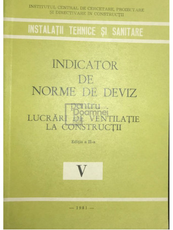 Indicator de norme de deviz pentru lucrari de ventilatie la constructii