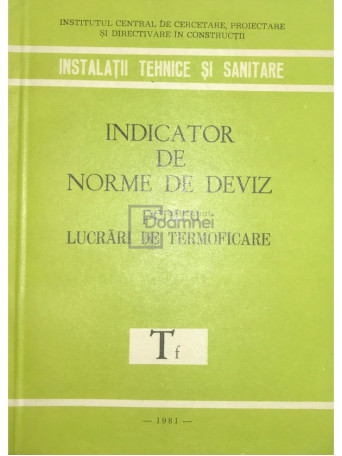 Indicator de norme de deviz pentru lucrari de termoficare Tf