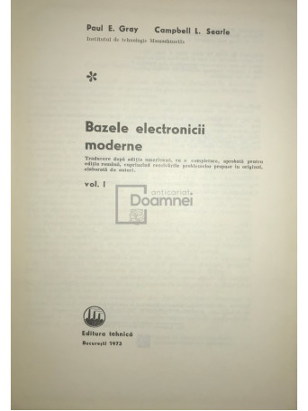 Bazele electronicii moderne, vol. I