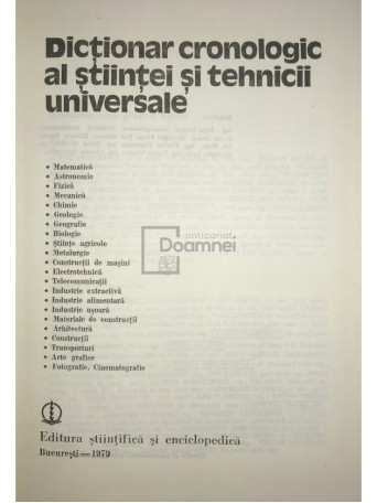 Dictionar cronologic al stiintei si tehnicii universale