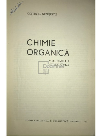 Chimie organica, vol. 1 (ed. VI)