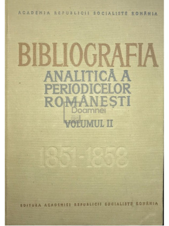 Bibliografia analitica a periodicelor Romanesti 1851-1858