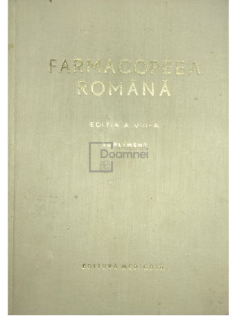 Farmacopeea romana. Supliment (ed. VIII)