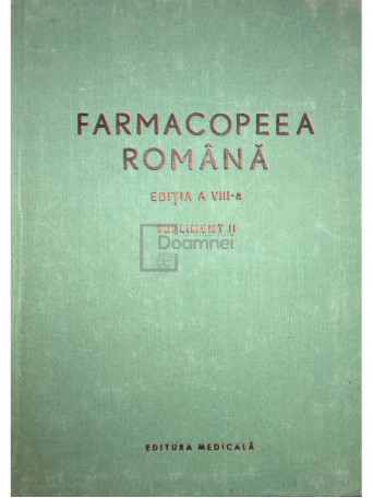 Farmacopeea romana. Supliment II (ed. VIII)