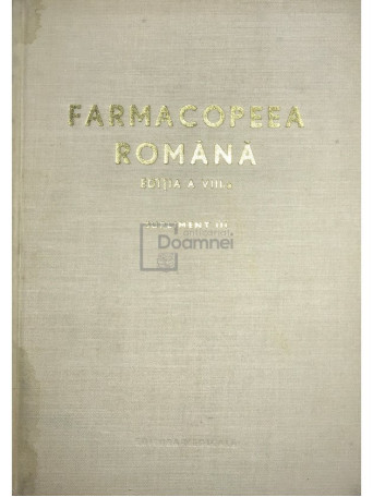 Farmacopeea romana. Supliment III (ed. VIII)