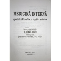 Medicina interna. Specialitati inrudite si terapii paliative