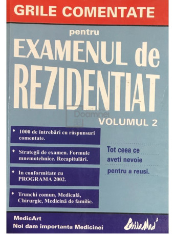 Grile comentate pentru examenul de rezidentiat, vol. 2