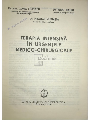 Terapia intensiva in urgentele medico-chirurgicale