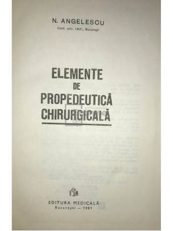 Elemente de propedeutica chirurgicala