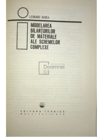 Modelarea bilanturilor de materiale ale schemelor complexe