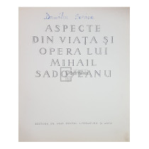 Aspecte din viata si opera lui Mihail Sadoveanu