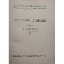 Cercetari literare, vol. IV