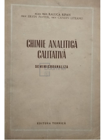 Chimie analitica calitativa - Semimicroanaliza