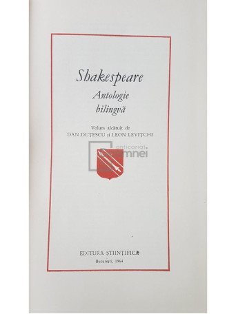 Shakespeare - Antologie bilingva - 1964 - Cartonata