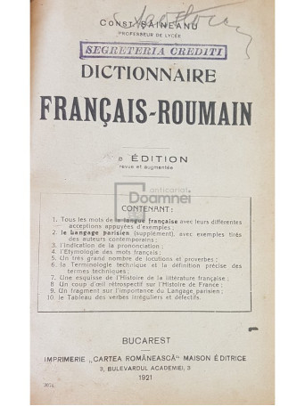 Dictionnaire francais-roumain