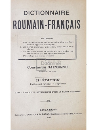 Dictionnaire roumain-francais