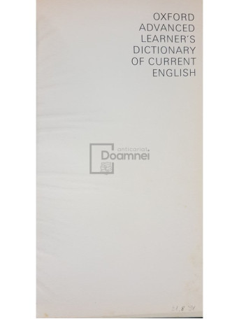 Oxford advanced learner's dictionary of current english