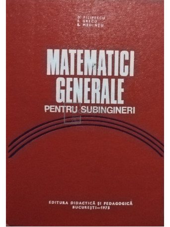 Matematici generale pentru subingineri. Culegere de probleme