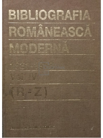 Bibliografia Romaneasca moderna, vol. IV