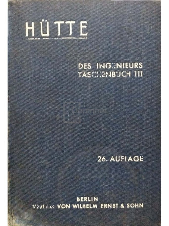 Hutte des ingenieurs taschenbuch, vol. III (1936) - 1936 - Cartonata