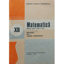 Matematica - Manual pentru clasa a XII-a - Elemente de analiza matematica