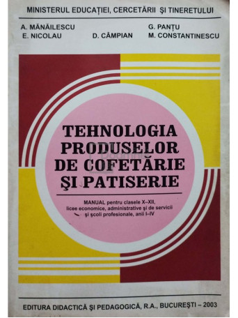 Tehnologia produselor de cofetarie si patiserie