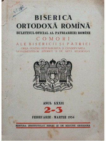 Biserica Ortodoxa Romana, anul LXXII, nr. 2-3