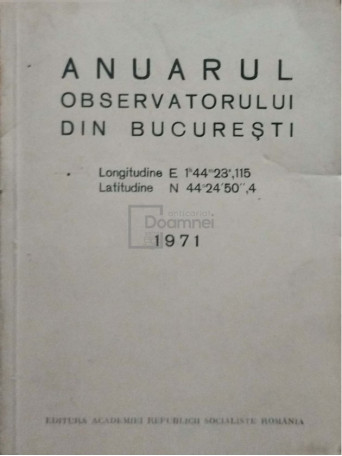 Anuarul observatorului din Bucuresti - 1971 - Brosata