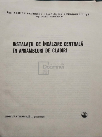 Instalatii de incalzire centrala in ansambluri de cladiri