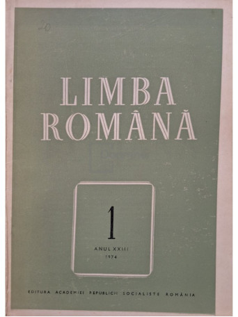 Limba romana, nr. 1, anul XXIII 1974