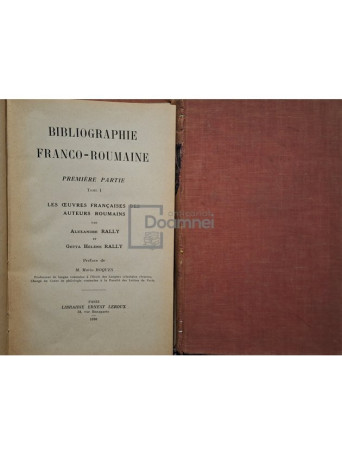 Bibliographie franco-roumaine, 2 vol.