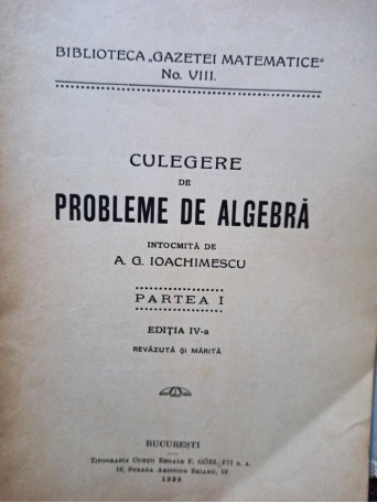 Culegere de probleme de algebra