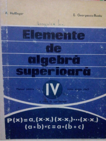 Elemente de algebra superioara