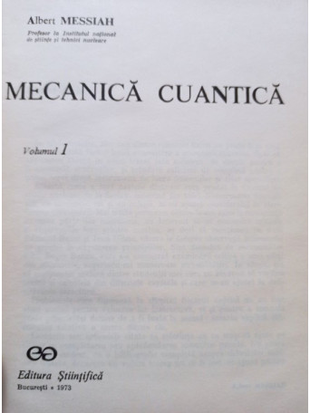 Mecanica cuantica, vol. 1